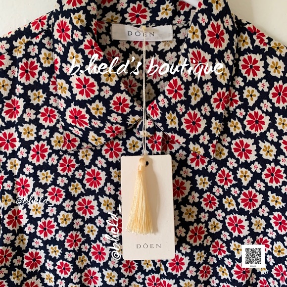 Dôen Eliot Dress in Navy Bellflower Blossom Size XS Brand New NWT - Picture 3 of 17